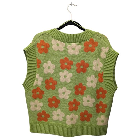 Zara Green Floral Sweater Vest - Picture 4 of 7